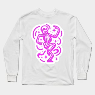 Pink Skeleton Dancing Long Sleeve T-Shirt